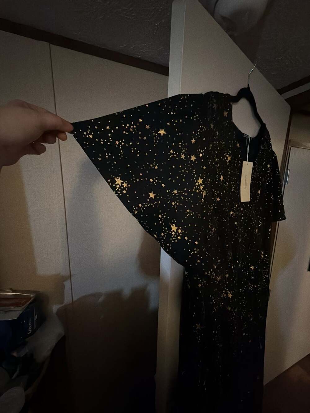 Plus Size 22-24 3X BloomChic Black Glitter Star Maxi Dress with Pockets RARE - Picture 5 of 8